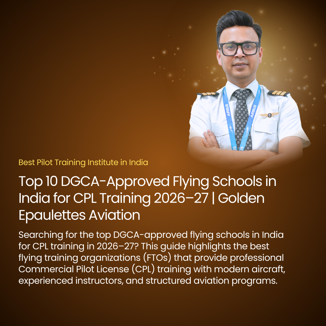 Top 10 DGCA-Approved Flying Schools in India for CPL Training 2026–27 | Golden Epaulettes Aviation